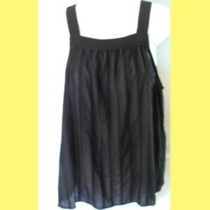 BCBGeneration Black Textured Tank Top Strip Pom Pom Detail Size Small